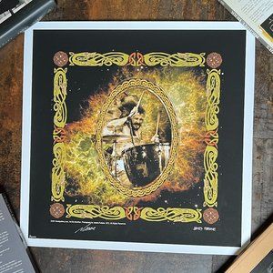 MINT RARE John Bonham Art Print by Macrae/Fortune, Signed by Macrae, 17" x 17”